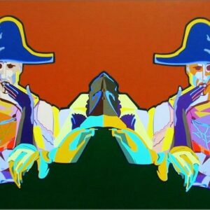 Arlequin dans sa boutique, Mars 2000, Acrylique sur toile, 1,140 x 1,620 m