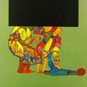 Noir, idées noires, mêler, démêler, Novembre 1982,Acrylique sur toile,1,600 x 0,800 m